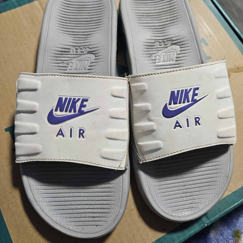 Nike Kids Slide Sandals - White and Purple